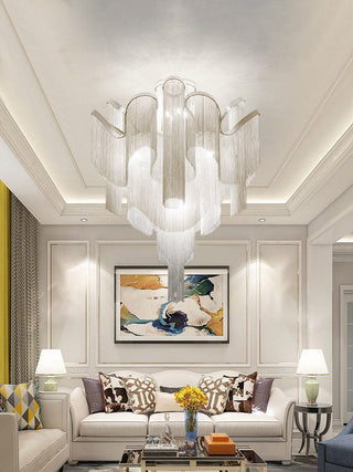 Luminous Cascade Chain Ceiling Light-Neutral Decor