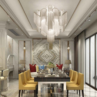 Luminous Cascade Chain Ceiling Light-Neutral Decor
