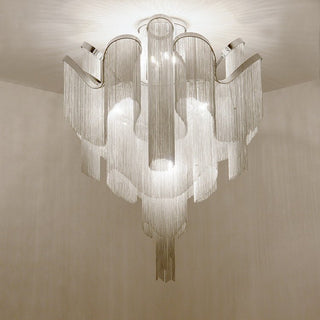 Luminous Cascade Chain Ceiling Light-Neutral Decor