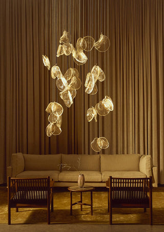 Luminous Glass Petals Pendant Lamp-Neutral Decor