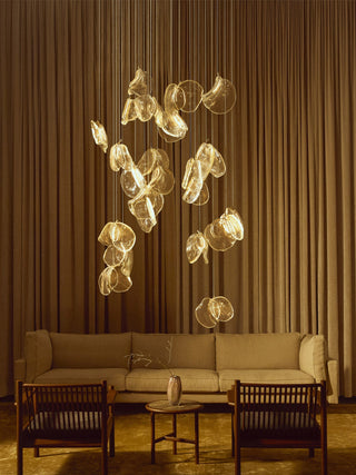 Luminous Glass Petals Pendant Lamp-Neutral Decor