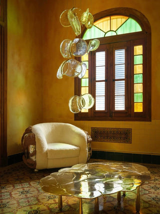 Luminous Glass Petals Pendant Lamp-Neutral Decor