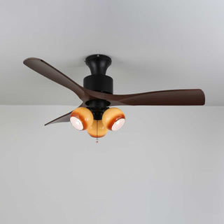 Plafonnier ventilateur Gwen en verre vintage