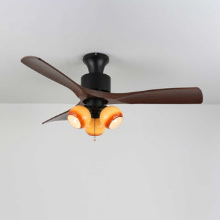 Plafonnier ventilateur Gwen en verre vintage