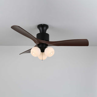 Plafonnier ventilateur Gwen en verre vintage