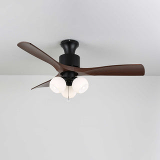 Plafonnier ventilateur Gwen en verre vintage