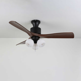 Plafonnier ventilateur Gwen en verre vintage