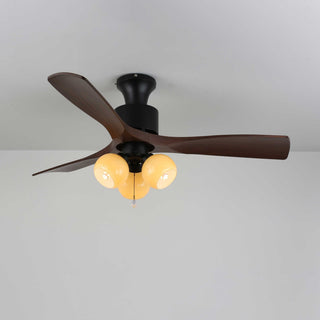 Plafonnier ventilateur Gwen en verre vintage