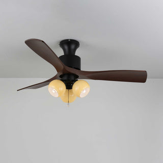 Plafonnier ventilateur Gwen en verre vintage