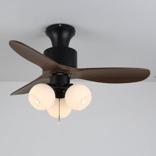 Plafonnier ventilateur Gwen en verre vintage
