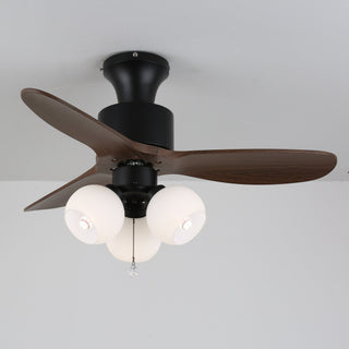 Plafonnier ventilateur Gwen en verre vintage