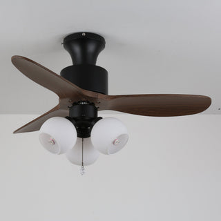 Plafonnier ventilateur Gwen en verre vintage