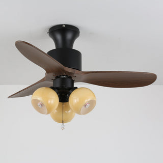 Plafonnier ventilateur Gwen en verre vintage