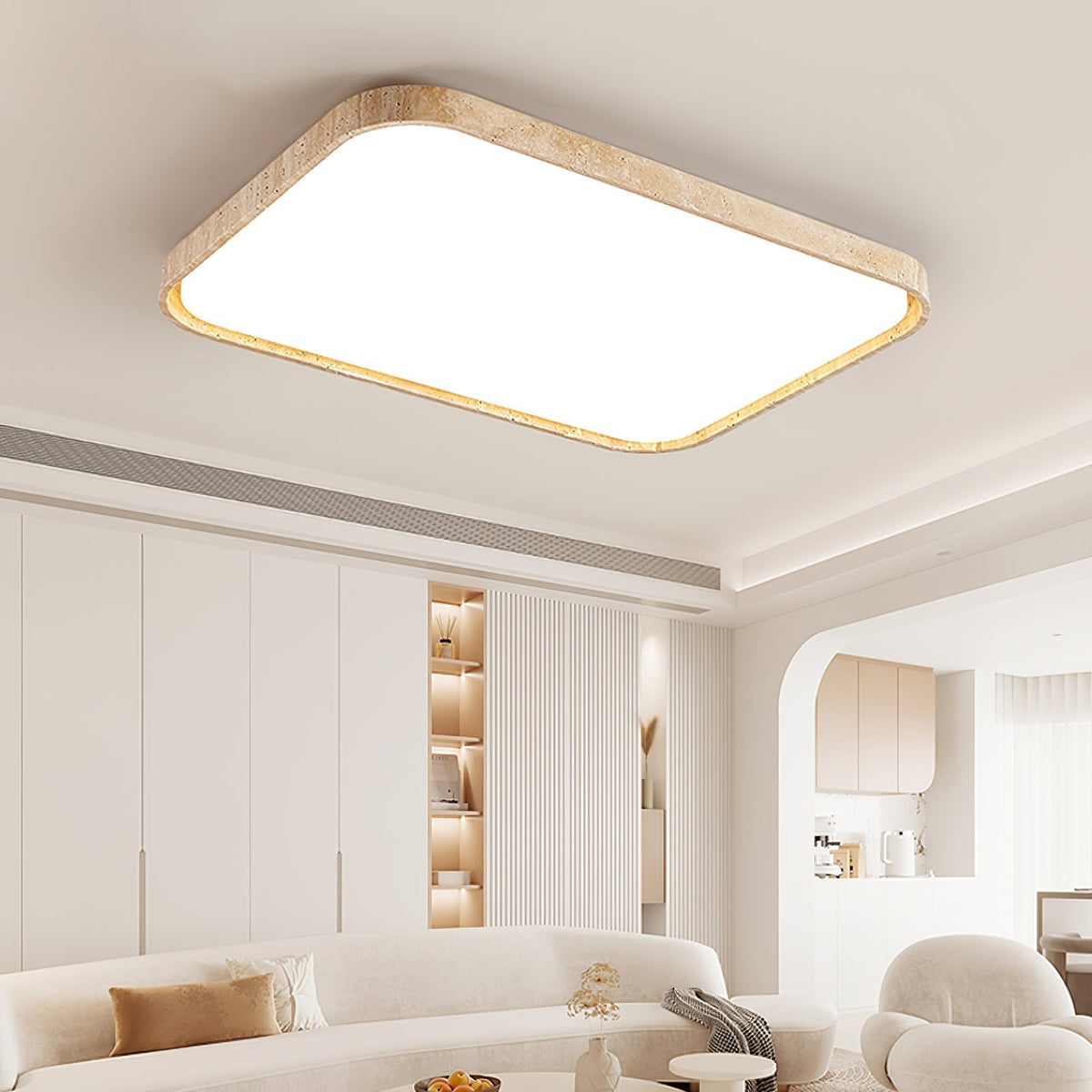 Aisle Lumière de Plafond Carrée en Travertin