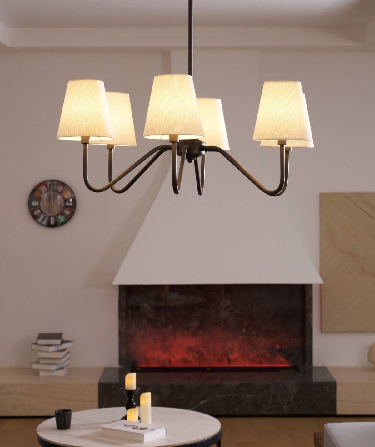 Delaine Lustre Classique Noir en Tissu Lumos