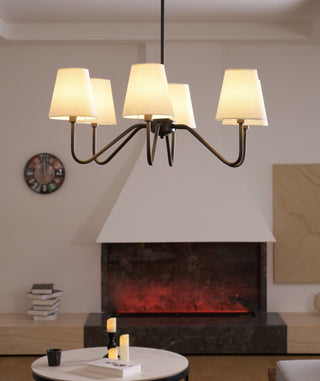 Aurvarira Lustre Classique Noir en Tissu Lumos