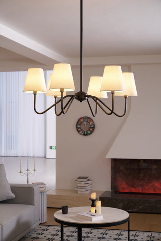 Aurvarira Lustre Classique Noir en Tissu Lumos