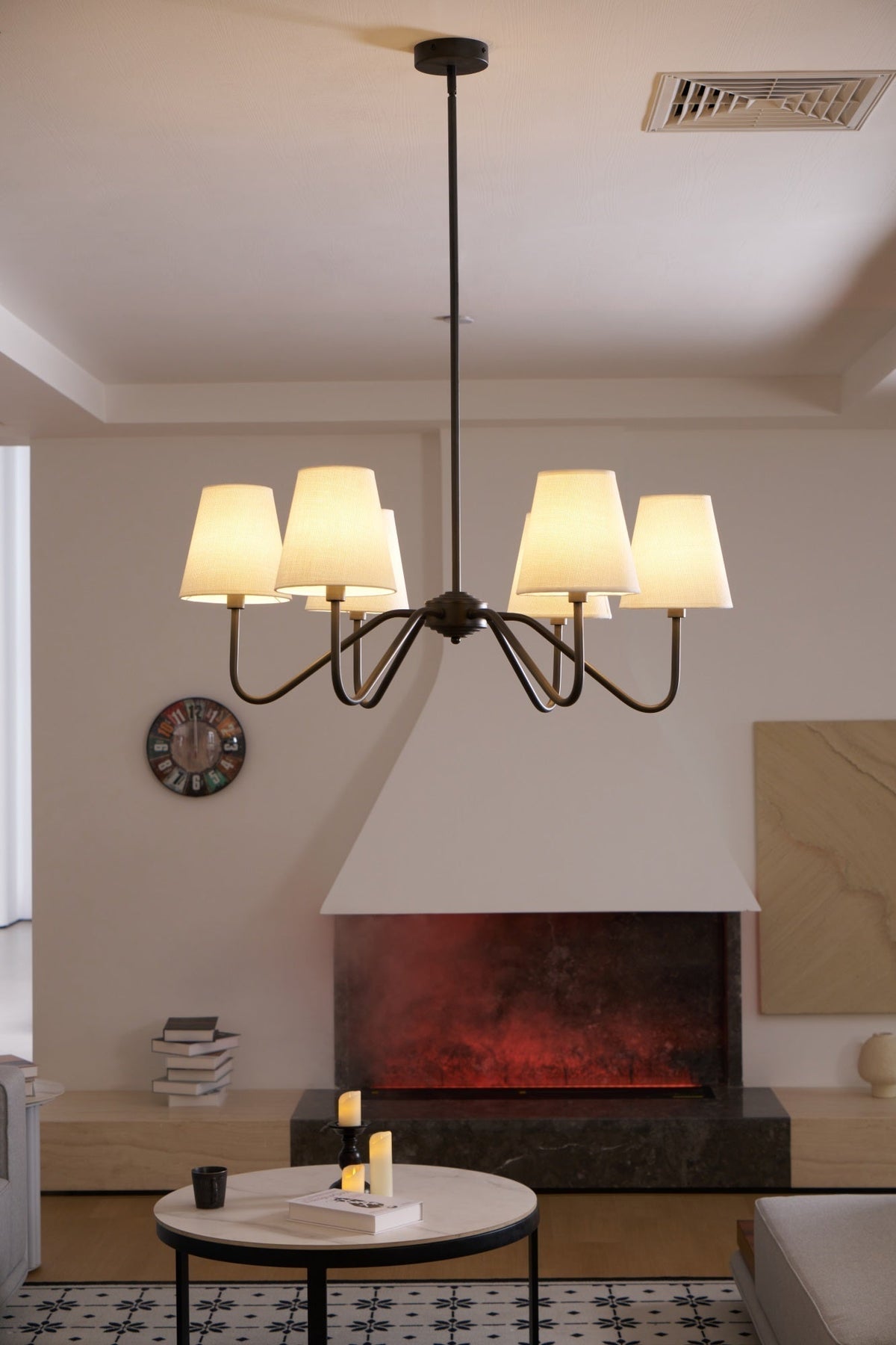 Delaine Lustre Classique Noir en Tissu Lumos