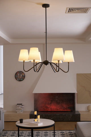 Aurvarira Lustre Classique Noir en Tissu Lumos