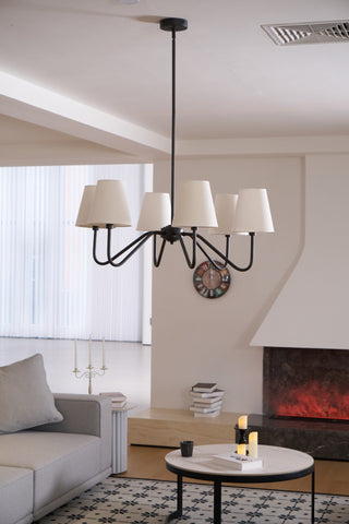 Aurvarira Lustre Classique Noir en Tissu Lumos