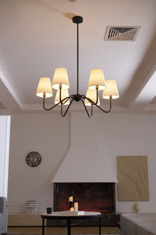 Aurvarira Lustre Classique Noir en Tissu Lumos