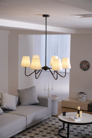 Aurvarira Lustre Classique Noir en Tissu Lumos