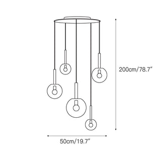 Vetheel Suspension Métal Verre Nuage Traditionnel