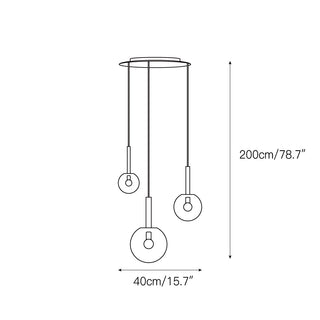 Vetheel Suspension Métal Verre Nuage Traditionnel