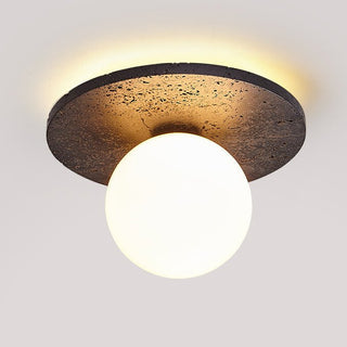 Otto Plafonnier Travertin Noir Globe
