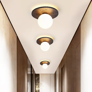 Otto Plafonnier Travertin Noir Globe