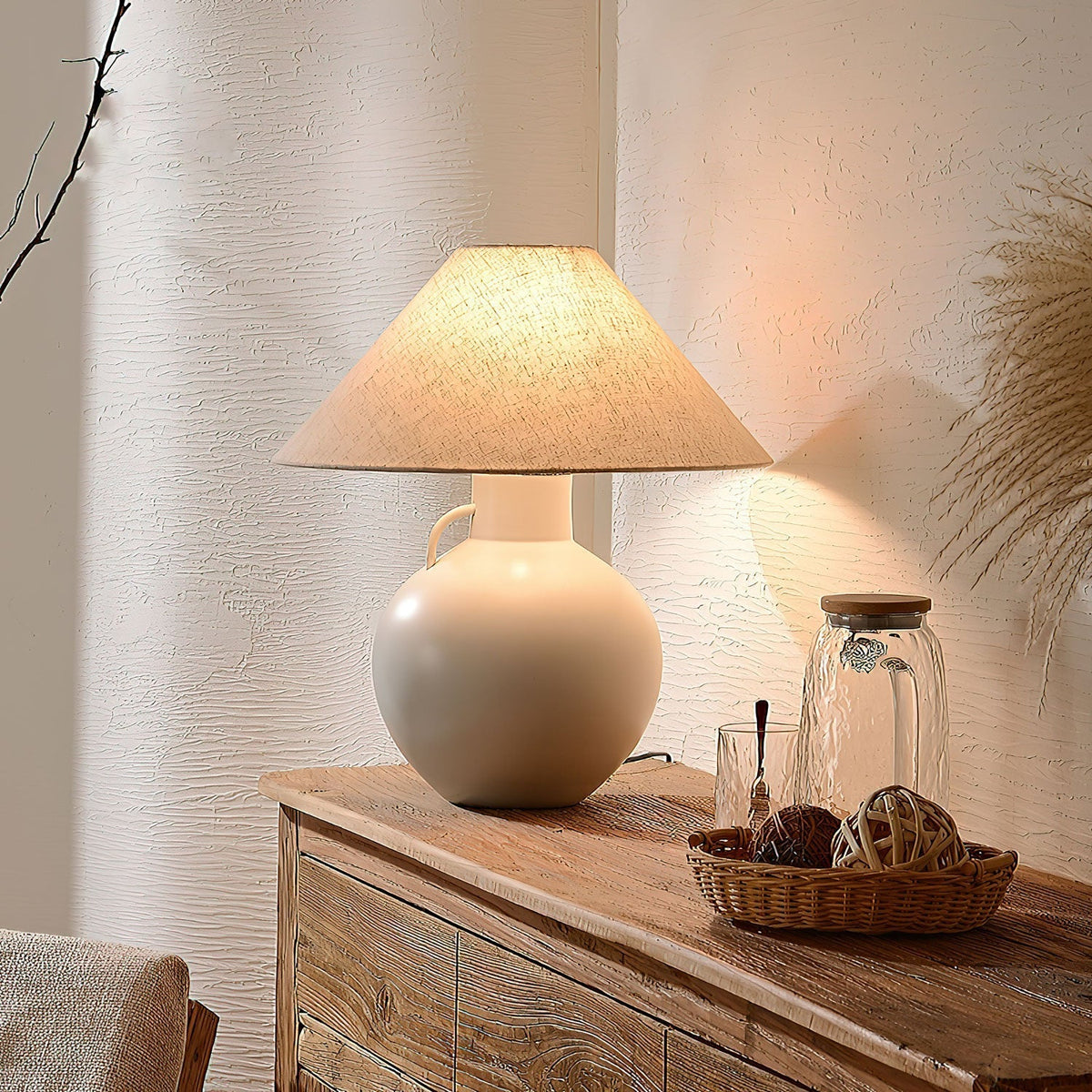 Lumina Opal Ceramic Table Lamp-Neutral Decor