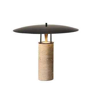 Eara Lampe de Table en Travertin à Pied Rond
