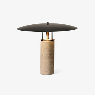 Eara Lampe de Table en Travertin à Pied Rond