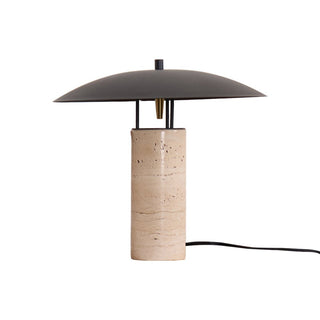 Eara Lampe de Table en Travertin à Pied Rond