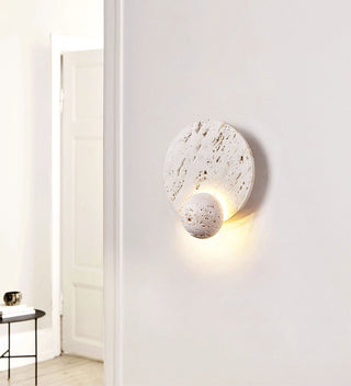 Luna Travertine Sconce-Neutral Decor
