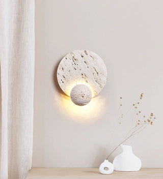 Luna Travertine Sconce-Neutral Decor