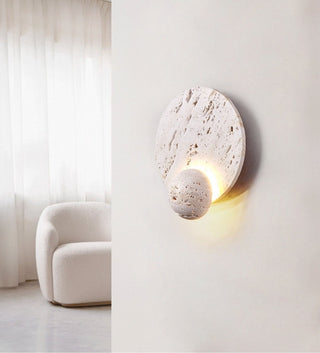 Luna Travertine Sconce-Neutral Decor