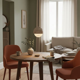 Lunar Dome Alabaster Pendant Light-Neutral Decor