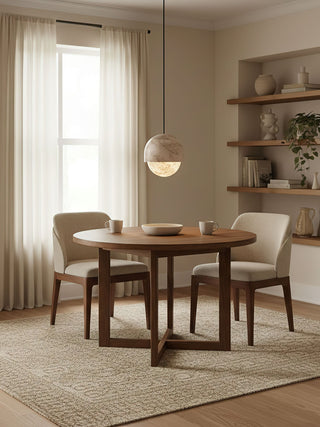 Lunar Dome Alabaster Pendant Light-Neutral Decor