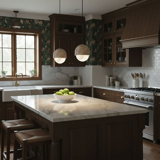 Lunar Dome Alabaster Pendant Light-Neutral Decor