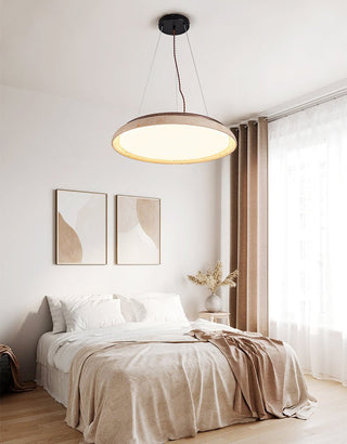 Lunar Disc Travertine Pendant Lamp-Neutral Decor