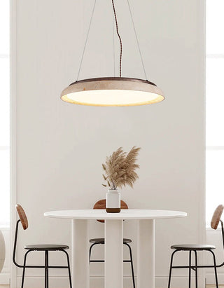 Lunar Disc Travertine Pendant Lamp-Neutral Decor
