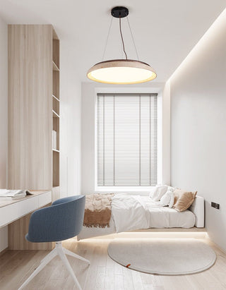 Lunar Disc Travertine Pendant Lamp-Neutral Decor
