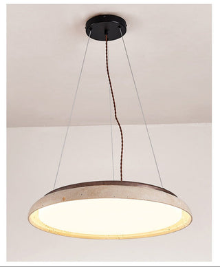 Lunar Disc Travertine Pendant Lamp-Neutral Decor