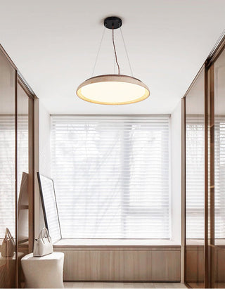 Lunar Disc Travertine Pendant Lamp-Neutral Decor