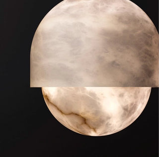 Lunar Dome Alabaster Pendant Light-Neutral Decor