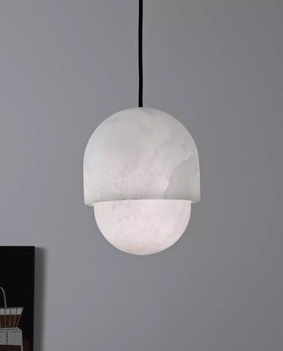 Lunar Dome Alabaster Pendant Light-Neutral Decor