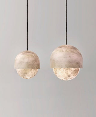 Lunar Dome Alabaster Pendant Light-Neutral Decor