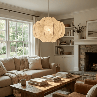 Lunara Silk Bloom Pendant Lamp-Neutral Decor