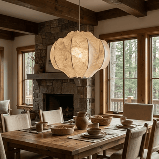 Lunara Silk Bloom Pendant Lamp-Neutral Decor